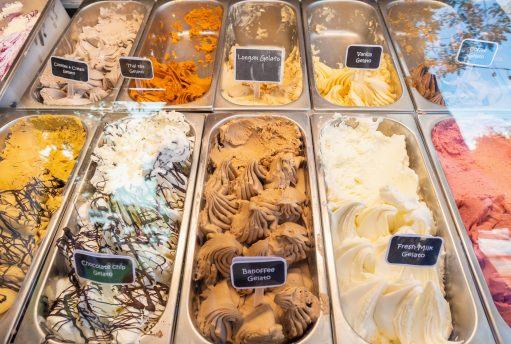ice cream gelato display in shop ice cream gelato display in shop